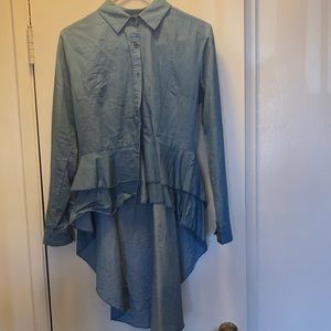Blue Jean blouse short in the front and long in the back size XXL